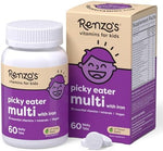 Renzo's Picky Eater Kids Multivitamin with Iron, Dissolving Kids Vitamins with Vitamin D3 and K2 and More, 60 Sugar-Free Melty Tabs, Lil’ Green Apple Flavored - Image 2
