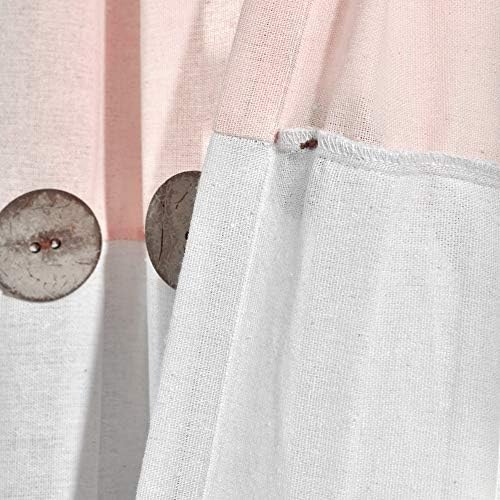 Texture detail of the polyester and cotton blend fabric on the modern farmhouse shower curtain.
