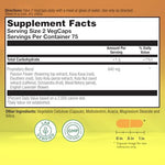 Natural Balance Happy Camper herbal relaxation capsules label information and ingredients list