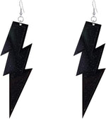 GBAHFY Multicolor 80s Neon Acrylic Lightning Bolt Dangle Earrings front view statement jewelry