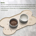PWTAA thicker cat feeder pad holding two pet bowls