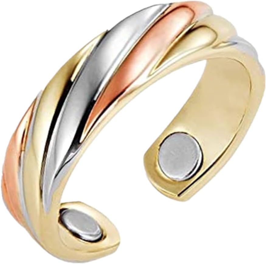 Longrn magnetic copper ring front view on hand