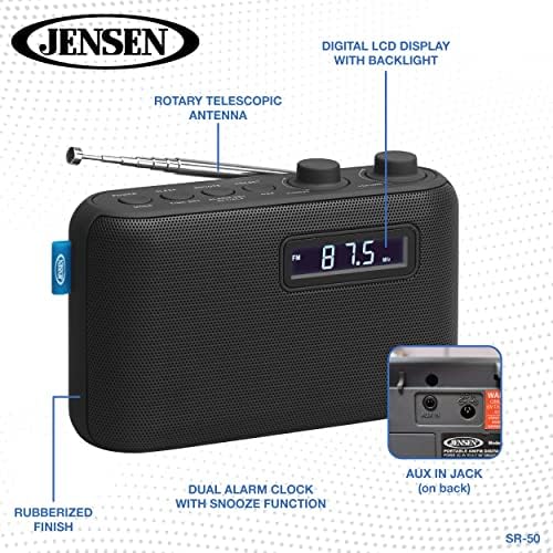 Jensen SR-50 alarm clock controls and buttons close up