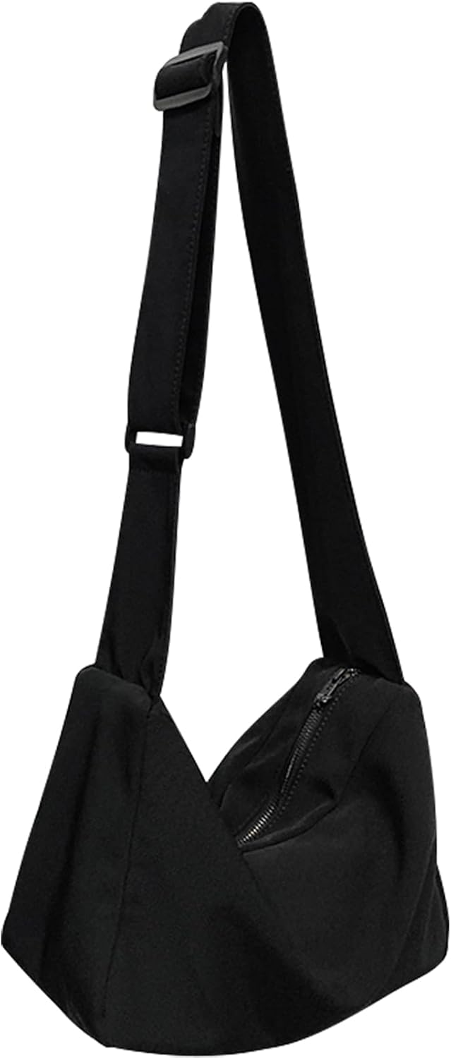 Lizbin black messenger bag front view crossbody
