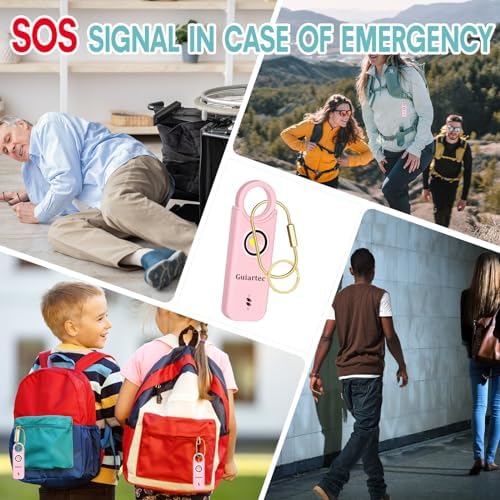 Guiartec pink personal safety alarm size comparison