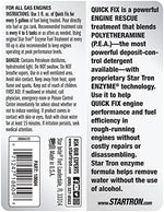 Star Brite engine rescue fuel additive label details