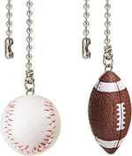 Baseball and Baseball Bats Ceiling Fan Pull Chain Ornaments Extenderwith 12" Silver Bead Chain Fan Pulls - Image 11