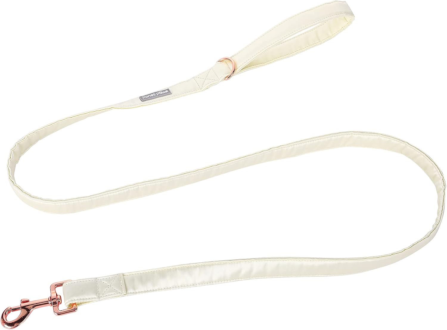 Lionet Paws Dog Leash front view off-white silk leash