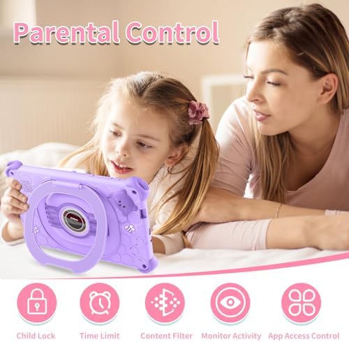 Side profile of Zcobro toddler tablet showing protective silicone bumper