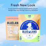 Blueland scent free laundry detergent package showing the official EPA Safer Choice certification seal