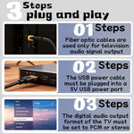 High fidelity audio DAC adapter packaging contents including durable connection accessories