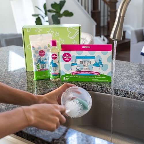 Dapple cleaning kit for breast pump parts and baby bottles