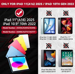 ZoneFoker 10.9 inch tablet cover back view showcasing the built-in geometric pattern and slide-out kickstand.
