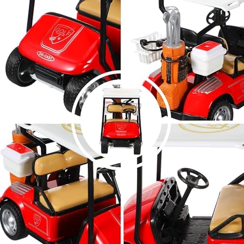 Set of 12 diecast alloy golf cart models in display box
