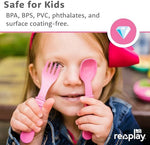Re-Play divided toddler plates set with utensils