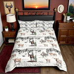 Castle Fairy western themed pillowcases showing the detailed sketch style cowboy artwork on soft white fabric