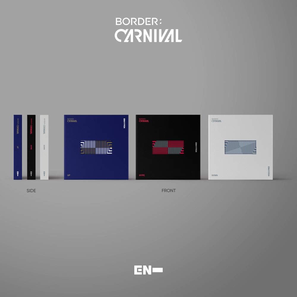 Big Hit Entertainment ENHYPEN Border Carnival UP version album box front view showcasing authentic blue concept artwork.