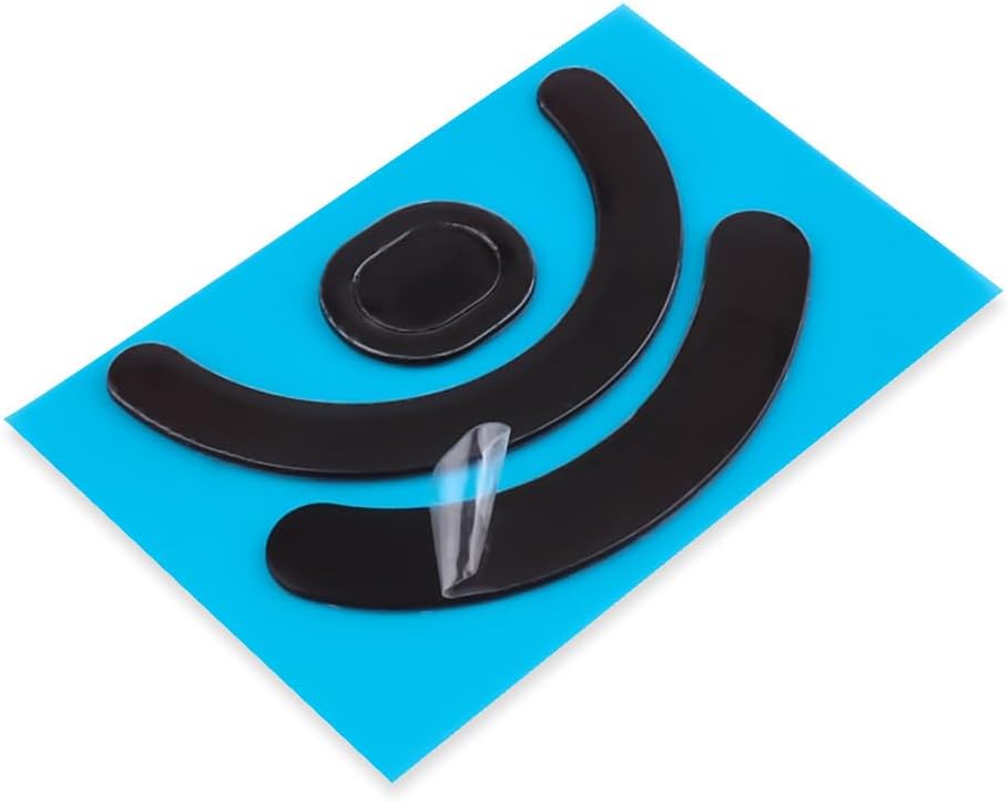 Close-up of PTFE mouse skates with rounded edges