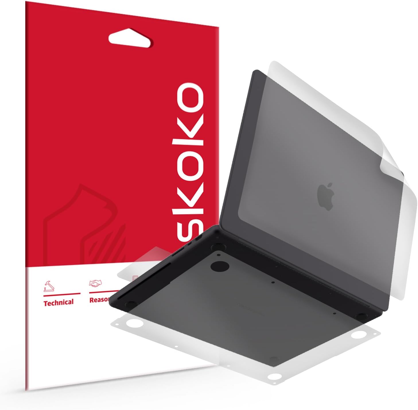 Skoko Invisible Matte Full Body Skin front view applied on a premium laptop lid.