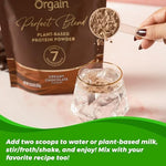 Orgain organic plant-based protein powder side panel details