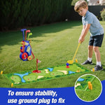 Hyes toddler golf set organized inside storage cart