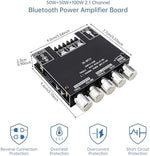 Close up of the DiGiYes home theater amplifier board revealing the integrated circuit components and heat sink.