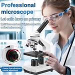 Monocular microscope kit showing the included smartphone adapter attached to the widefield eyepiece
