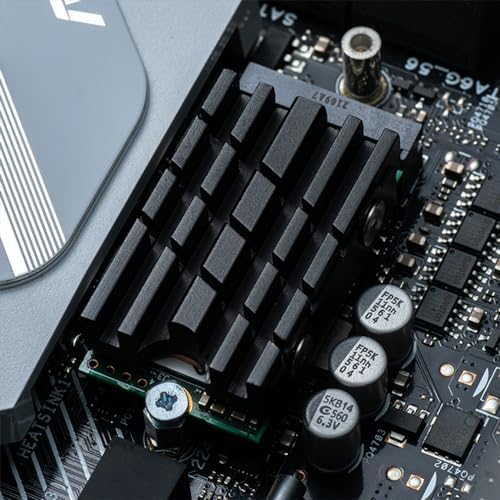JOYJOM 2242 NVMe heat sink showing adjustable U-shape bracket for drive mounting.