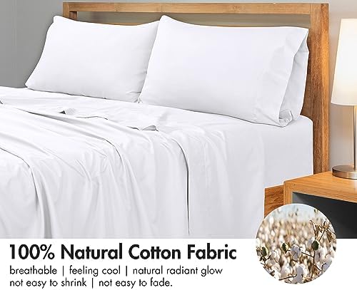 Royale Linens white Queen size top sheet neatly folded highlighting the smooth weave.