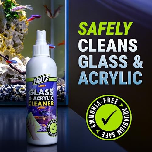 Ammonia free fish safe aquarium exterior glass cleaner spray bottle.