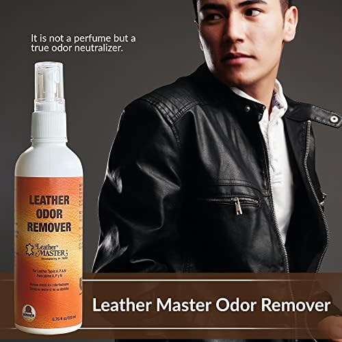 Applying Leather Master odor remover to a leather handbag