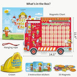 Putska Fireman theme reward chart board hanging on wall