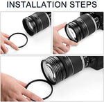 Included microfiber cloth and lens cap accessories