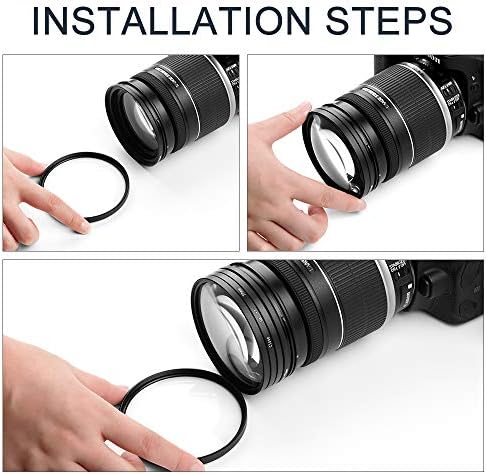 Included microfiber cloth and lens cap accessories