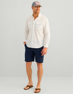 HUK fishing shirt button down collar detail