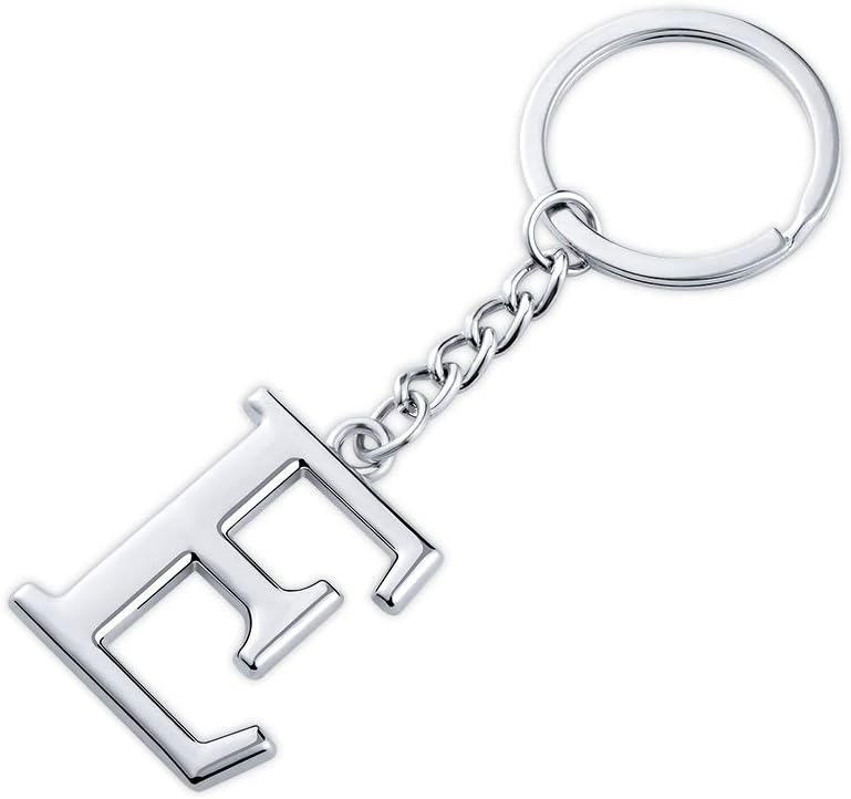 Keychain Initial Letter Key Chain Silver for Men Women Personalized Alphabet Monogram Keychain for Car Keys - Image 12
