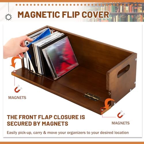 Close up side view of CroBlissful movie case organizer with carrying handles