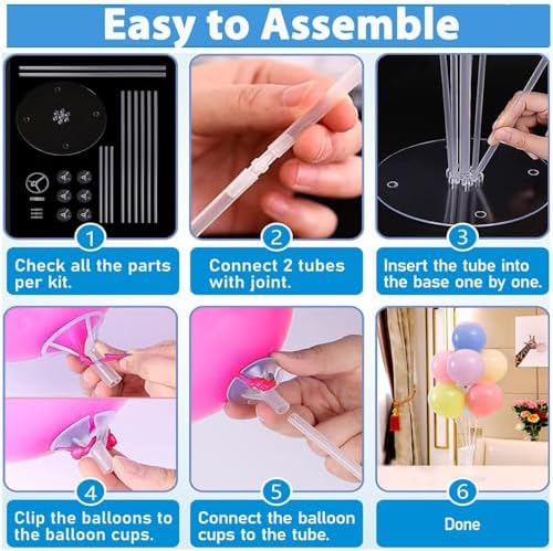 Instructional view of balloon cup attachment to sticks