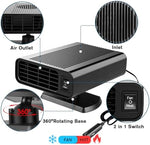 Newception 2 in 1 automotive heating and cooling fan showing large air outlet grill
