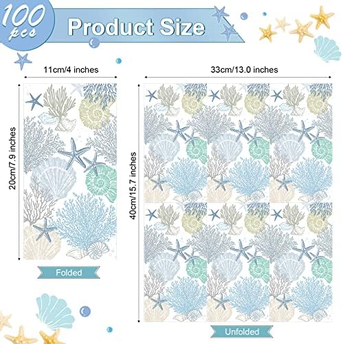 Funrous 200 piece bulk pack disposable nautical napkins