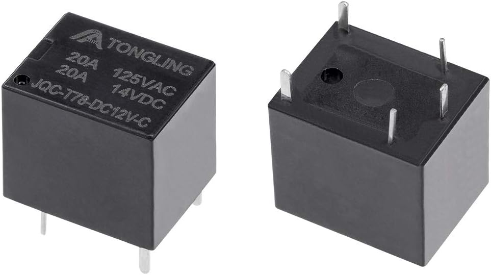 Uxcell 12V coil SPDT 5-pin PCB relay pinout perspective