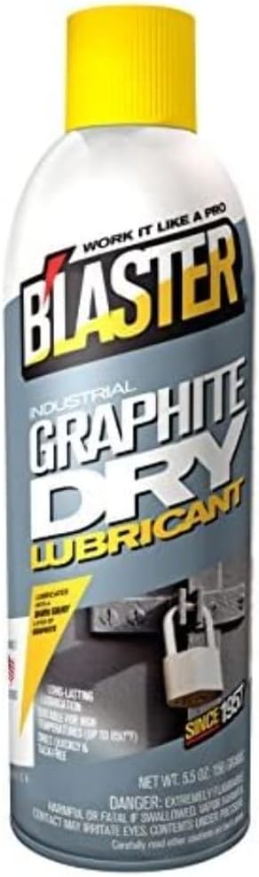 Blaster General Purpose Graphite Dry Lube Spray 5.5 Ounce front view canister for lock and machinery maintenance