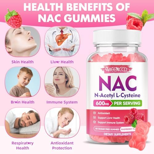 Back label of Meenccd NAC Gummies showing ingredients