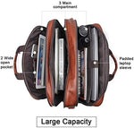 Interior organizational pockets of Augus business laptop bag