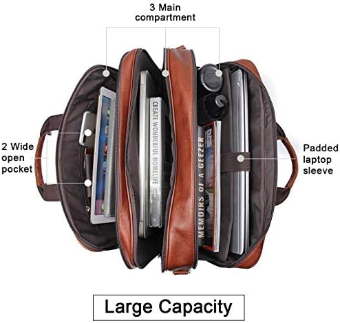 Interior organizational pockets of Augus business laptop bag