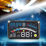 Over speed limit warning indicator screen on a digital car HUD.