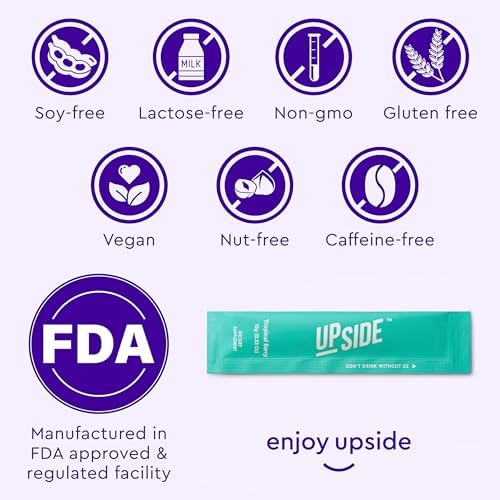 Authentic imported package of UPSIDE antioxidant wellness sticks for morning recovery