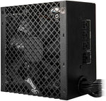 Rosewill 80 Plus Bronze semi modular power supply side panel highlighting technical specifications chart