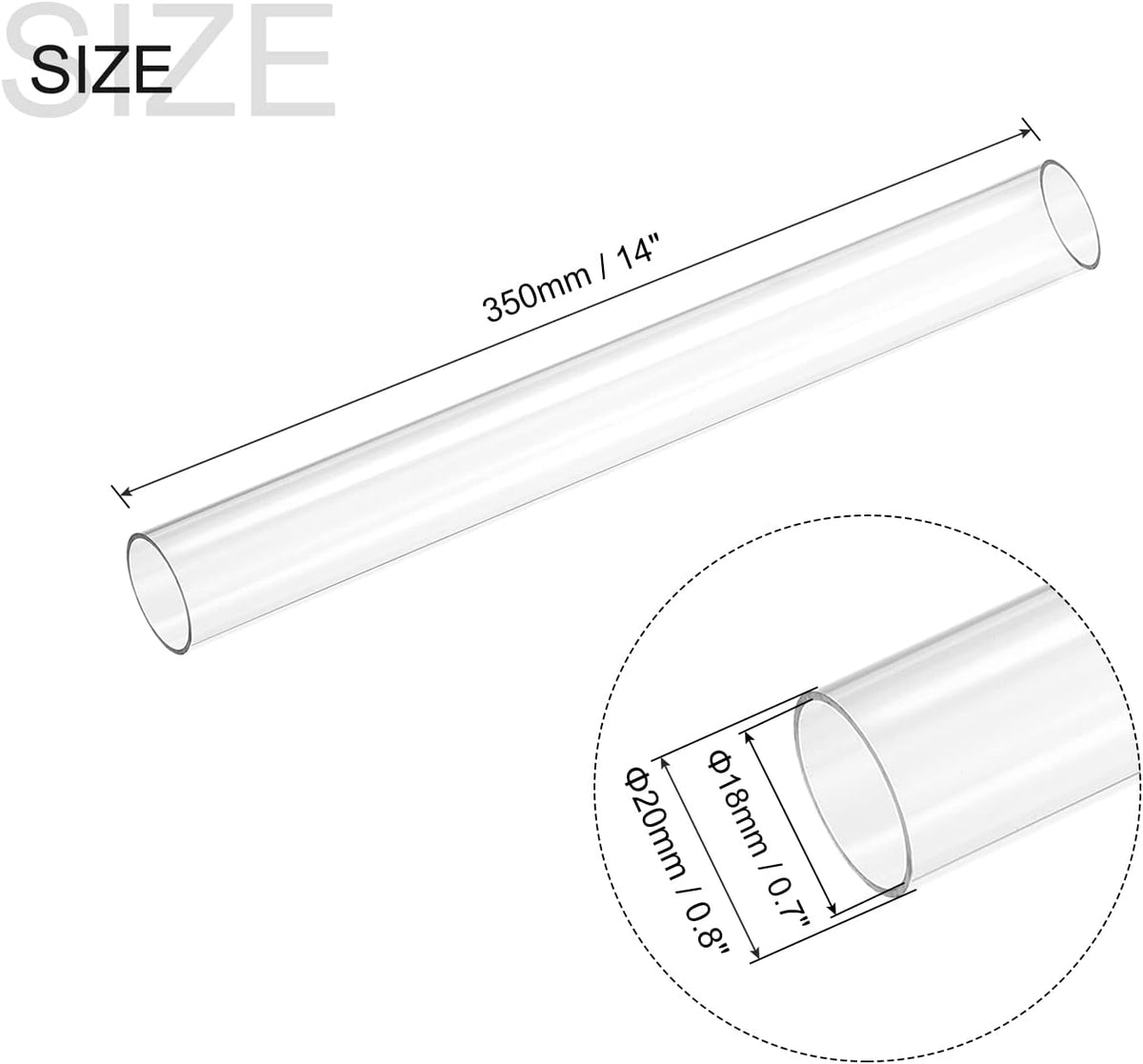 Meccanixity rigid polycarbonate tube showing high transparency