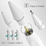 SIXFU metal apple pencil tips set angled close up